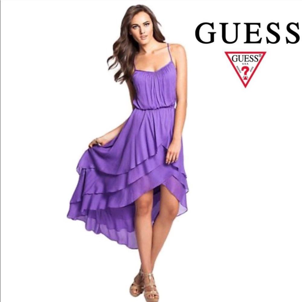 Guess Lavender High/Low Ruffle Dress (size XS)🌹